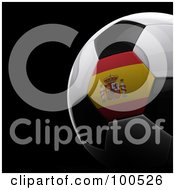 Shiny 3d Spanish Flag Soccer Ball Over Black