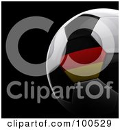 Poster, Art Print Of Shiny 3d German Flag Soccer Ball Over Black