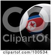 Poster, Art Print Of Shiny 3d Korean Flag Soccer Ball Over Black