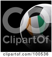 Poster, Art Print Of Shiny 3d Ivory Coast Flag Soccer Ball Over Black
