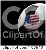 Poster, Art Print Of Shiny 3d American Flag Soccer Ball Over Black