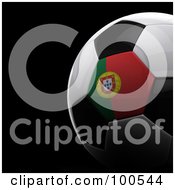 Poster, Art Print Of Shiny 3d Portugal Flag Soccer Ball Over Black