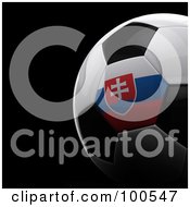Royalty Free RF Clipart Illustration Of A Shiny 3d Slovakia Flag Soccer Ball Over Black