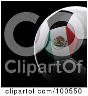 Poster, Art Print Of Shiny 3d Mexican Flag Soccer Ball Over Black