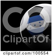 Royalty Free RF Clipart Illustration Of A Shiny 3d Honduras Flag Soccer Ball Over Black by stockillustrations