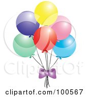 Poster, Art Print Of Purple Bow Under Colorful Party Balloons