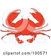Royalty Free RF Clipart Illustration Of A Solid Red Crab