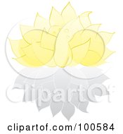 Poster, Art Print Of Golden Lotus Flower With A Reflection