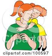 Poster, Art Print Of Loving Red Haired Daughter Hugging Her Mom From Behind