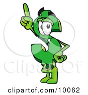 Dollar Sign Mascot Cartoon Character Pointing Upwards by Toons4Biz