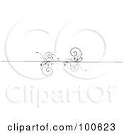 Poster, Art Print Of Black And White Decorative Header Rule With Vines