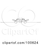 Royalty Free RF Clipart Illustration Of A Black And White Decorative Header Rule With A Heart by KJ Pargeter
