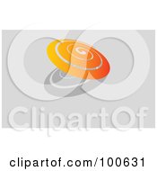 Royalty Free RF Clipart Illustration Of An Orange Spiral And Shadow Business Card Template Or Website Background With Gray Copyspace