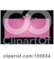 Poster, Art Print Of Pink Heart Text Box Business Card Template Or Website Background With Black Space