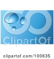 Royalty Free RF Clipart Illustration Of A Waterdrop Business Card Template Or Website Background With Blue Copyspace