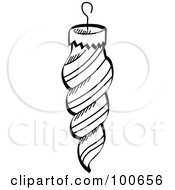 Poster, Art Print Of Coloring Page Outlined Spiral Christmas Tree Ornament