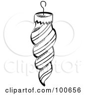 Coloring Page Outlined Spiral Christmas Tree Ornament by Andy Nortnik