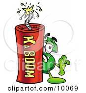 Poster, Art Print Of Dollar Sign Mascot Cartoon Character Standing With A Lit Stick Of Dynamite