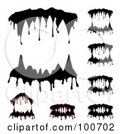 Poster, Art Print Of Digital Collage Of Dripping Vampire Teeth Some With Blood