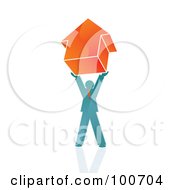 Poster, Art Print Of Man Holding Up An Arrow Pointing Upwards