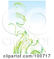 Poster, Art Print Of Green Spring Smoke Over Gradient Blue