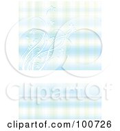 Poster, Art Print Of Abstract Blue Floral Background With A Horizontal Text Bar