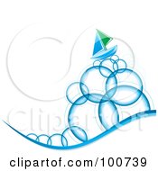 Royalty Free RF Clipart Illustration Of A Blue And Green Sailboat Sailing On Bubble Waves by MilsiArt #COLLC100739-0110