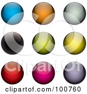 Poster, Art Print Of Digital Collage Of Colorful Glossy Orb Design Elements