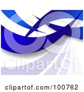 Poster, Art Print Of 3d Background Of Blue Swooshes On White