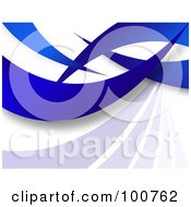 Royalty Free RF Clipart Illustration Of A 3d Background Of Blue Swooshes On White