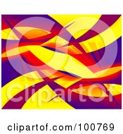 Royalty Free RF Clipart Illustration Of A 3d Background Of Colorful Swooshes On Yellow
