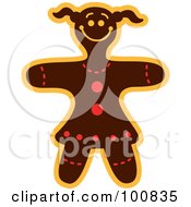 Royalty Free RF Clipart Illustration Of A Christmas Gingerbread Girl Cookie by Zooco