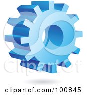 3d Blue Gear Cog Icon