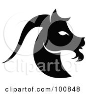 Poster, Art Print Of Black And White Capricorn Sea Goat Zodiac Icon