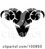 Royalty Free RF Clipart Illustration Of A Black And White Aries Ram Zodiac Icon by cidepix #COLLC100850-0145