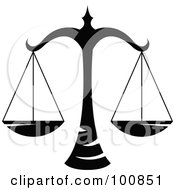 Royalty Free RF Clipart Illustration Of A Black And White Libra Scales Zodiac Icon