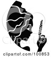Royalty Free RF Clipart Illustration Of A Black And White Beautiful Virgo Zodiac Icon by cidepix