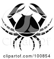 Black And White Crab Cancer Zodiac Icon