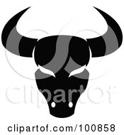Royalty Free RF Clipart Illustration Of A Black And White Taurus Bull Zodiac Icon
