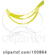 Royalty Free RF Clipart Illustration Of A Yellow Banana Icon And Reflection by cidepix