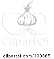Royalty Free RF Clipart Illustration Of A Gray Garlic Icon And Reflection by cidepix