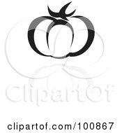 Royalty Free RF Clipart Illustration Of A Black And White Hot House Tomato Icon