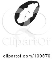 Royalty Free RF Clipart Illustration Of A Black And White Potato Icon And Reflection