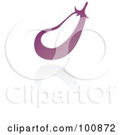 Royalty Free RF Clipart Illustration Of A Purple Eggplant Icon And Reflection