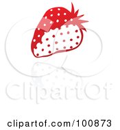 Poster, Art Print Of Red Strawberry Icon And Reflection