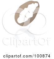Royalty Free RF Clipart Illustration Of A Brown Potato Icon And Reflection by cidepix