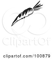 Poster, Art Print Of Black And White Carrot Icon And Reflection