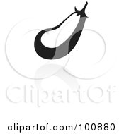 Poster, Art Print Of Black And White Eggplant Icon And Reflection