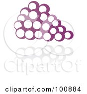Royalty Free RF Clipart Illustration Of A Purple Grapes Icon And Reflection
