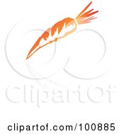 Royalty Free RF Clipart Illustration Of An Orange Carrot Icon And Reflection by cidepix